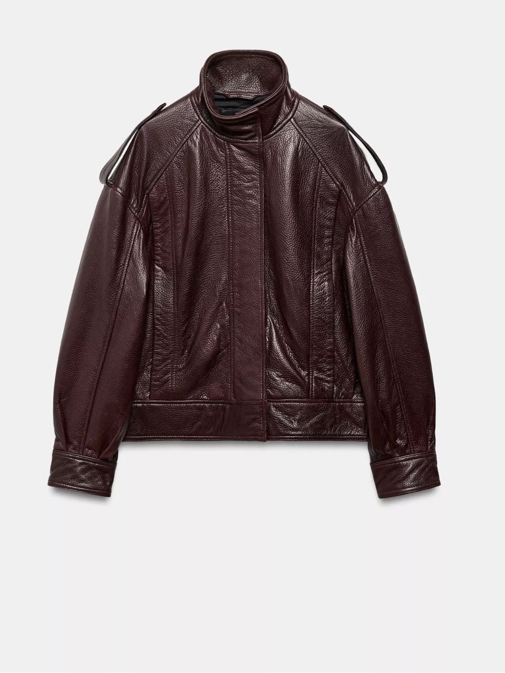 Zara Limited Edition 100% Leather Burgundy NWT Size XS